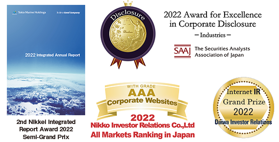 2nd Nikkei Integrated Report Award 2022 Semi-Grand Prix 2022 Award for Excellence in Corporate Disclosure Industries SAAJ The Securities Analysts Association of Japan 2022 Nikko Investor Relations Co.,Ltd All Markets Ranking in Japan WITH GRADE AAA Corporate Websites Internet IR Grand Prize 2022 Daiwa Investor Relations