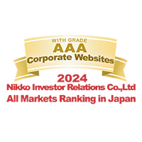2024 Nikko Investor Relations Co.,Ltd All Markets Ranking in Japan WITH GRADE AAA Corporate Websites